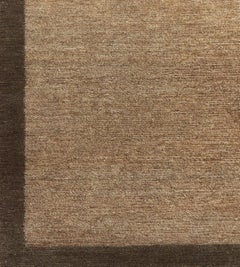 Contemporary Contrasting Border Handwoven Hemp Rug