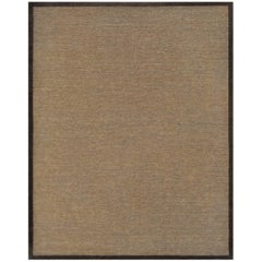 Contemporary Contrasting Border Handwoven Hemp Rug