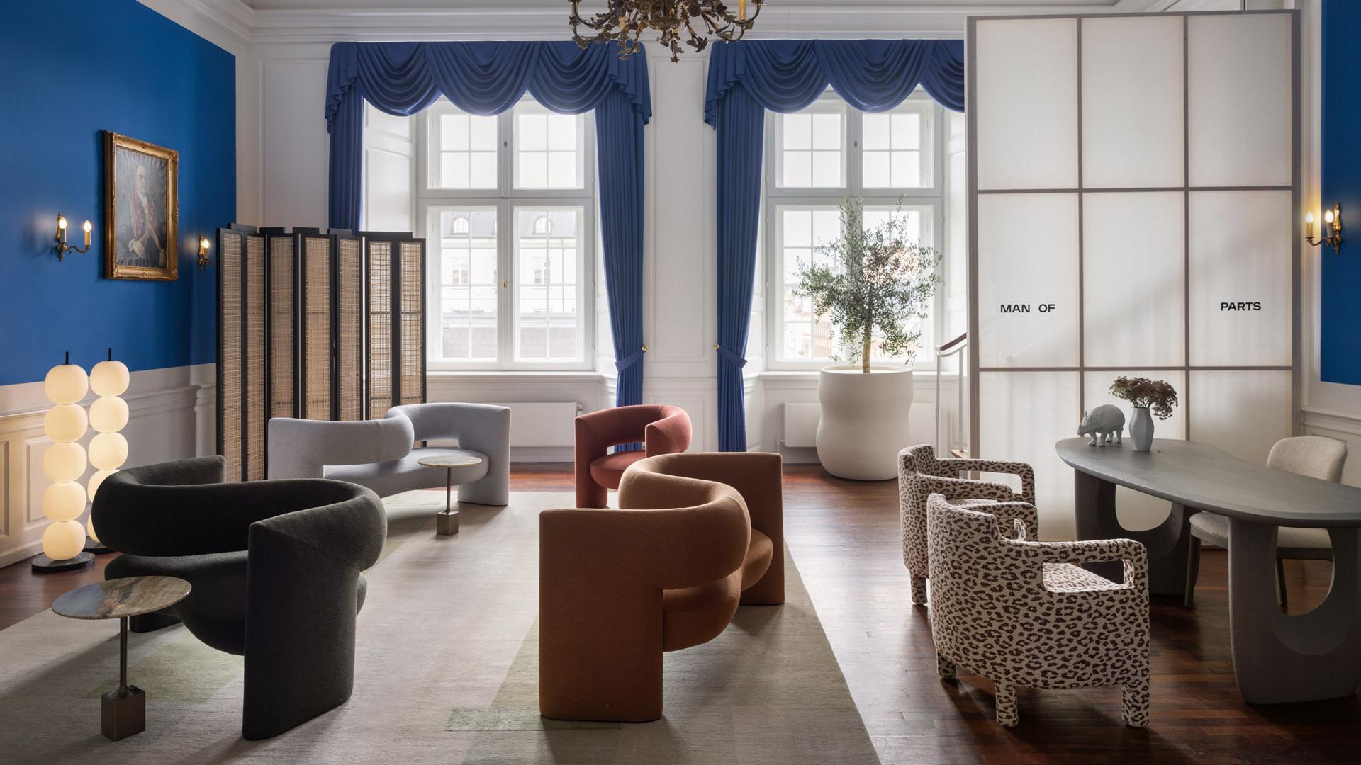 Leather Contemporary Conversational Sofa 'Via Giulia' by Man of Parts X Yabu Pushelberg For Sale