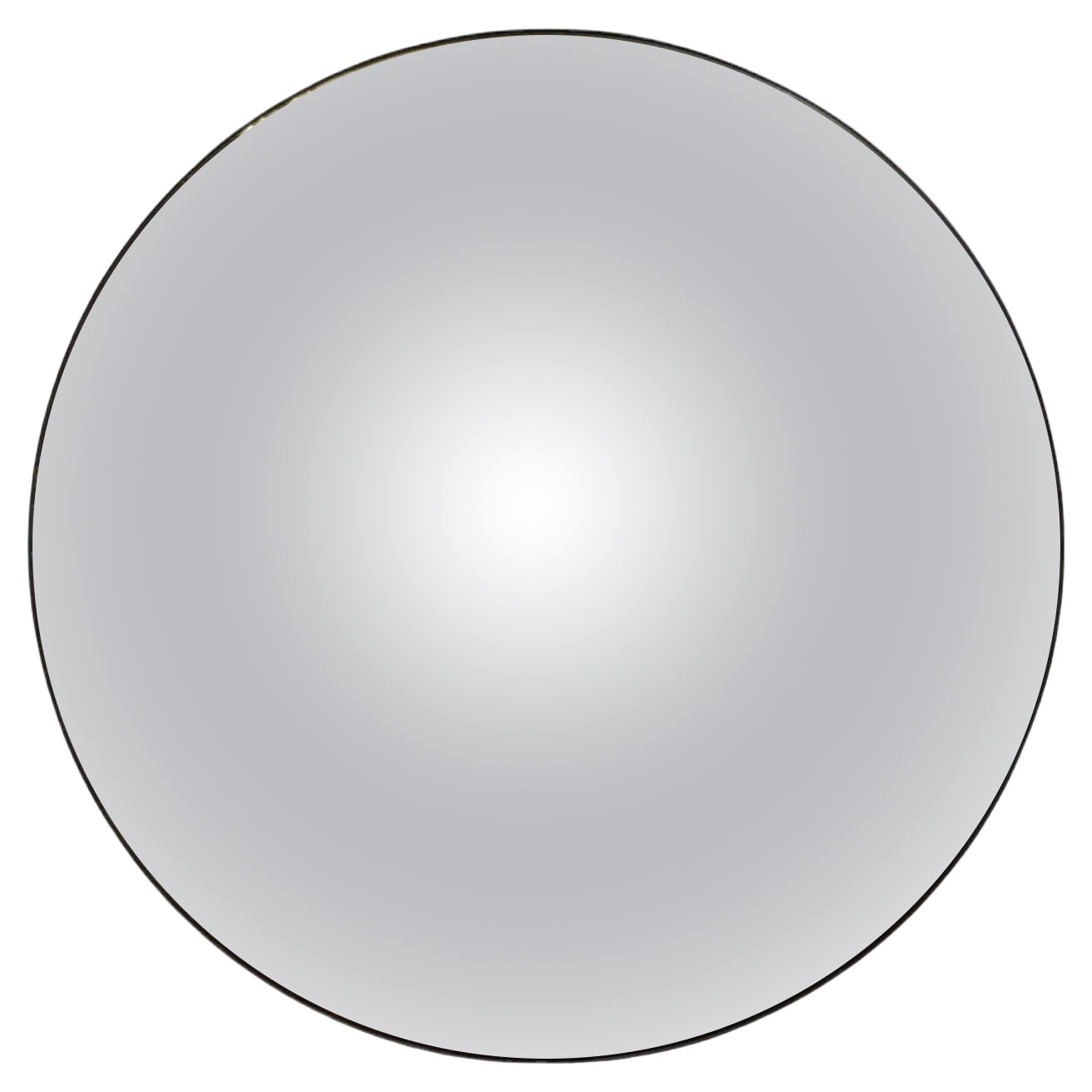 Contemporary, Convex Glass, Brass, Silver Space Age Wall Mirror en venta