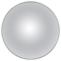 Contemporary, Convex Glass, Brass, Silver Space Age Wall Mirror