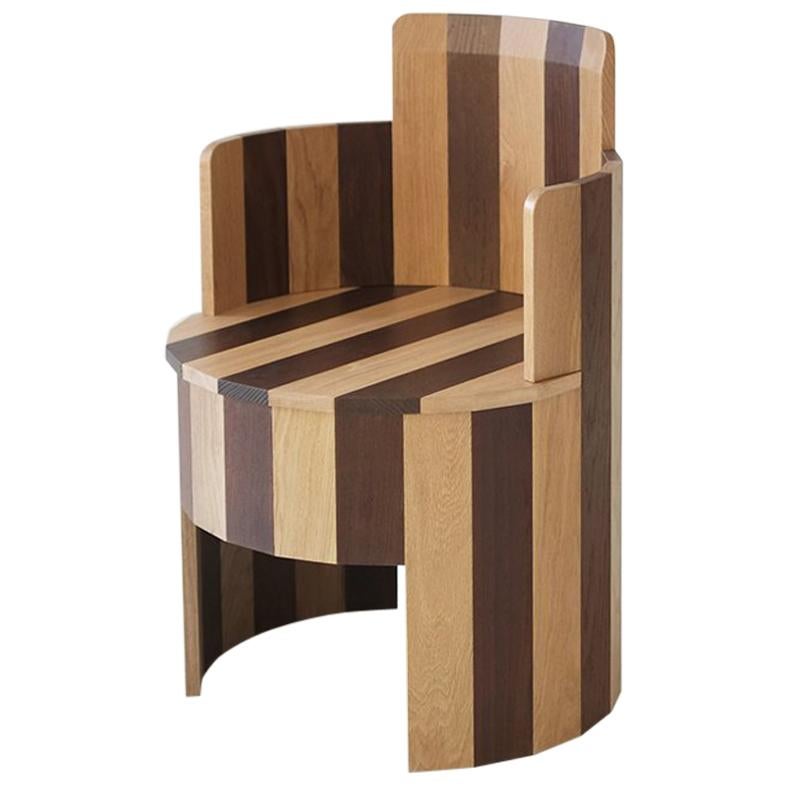 Contemporary Cooperage Dining Chair in Striped Oak by Fort Standard, In Stock