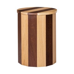 Contemporary Cooperage Stool in Striped Oak by Fort Standard