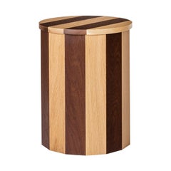 Contemporary Cooperage Stool in Striped Oak by Fort Standard, in Stock