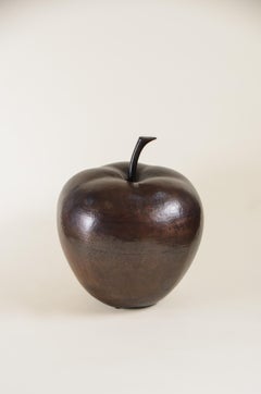 Contemporary Copper Apple Sculpture by Robert Kuo, Repoussé, Limited Edition