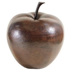 Contemporary Copper Apple Sculpture by Robert Kuo, Repoussé, Limited Edition