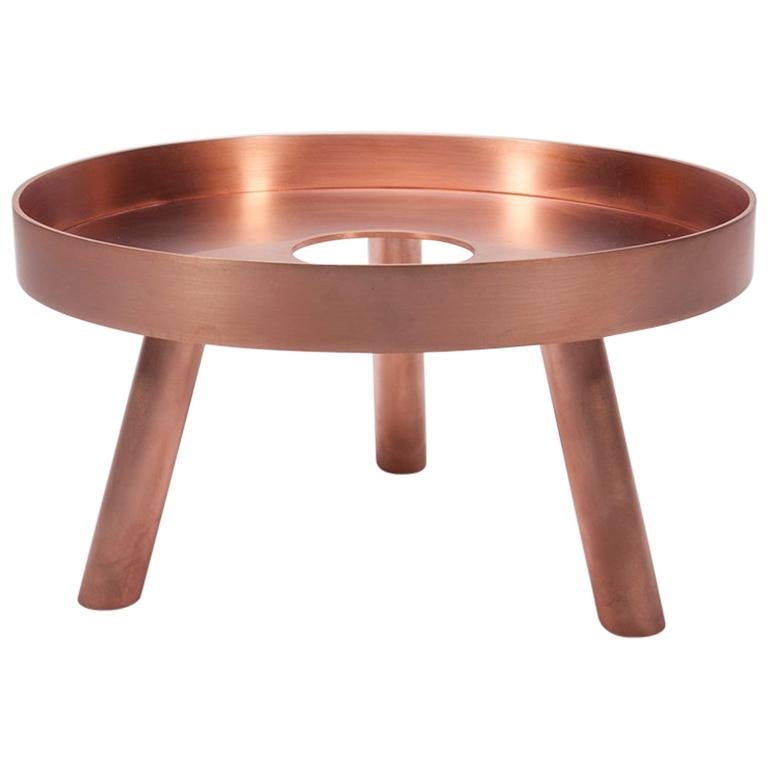 Contemporary Copper Large Serving Tray Decorative Sculpture Lift, in Stock