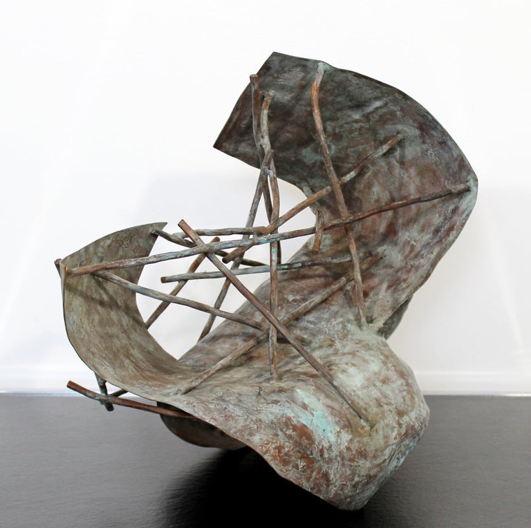 Contemporary Copper Metal Abstract Assemblage Table Sculpture Robert Hansen 2020 In Good Condition For Sale In Keego Harbor, MI