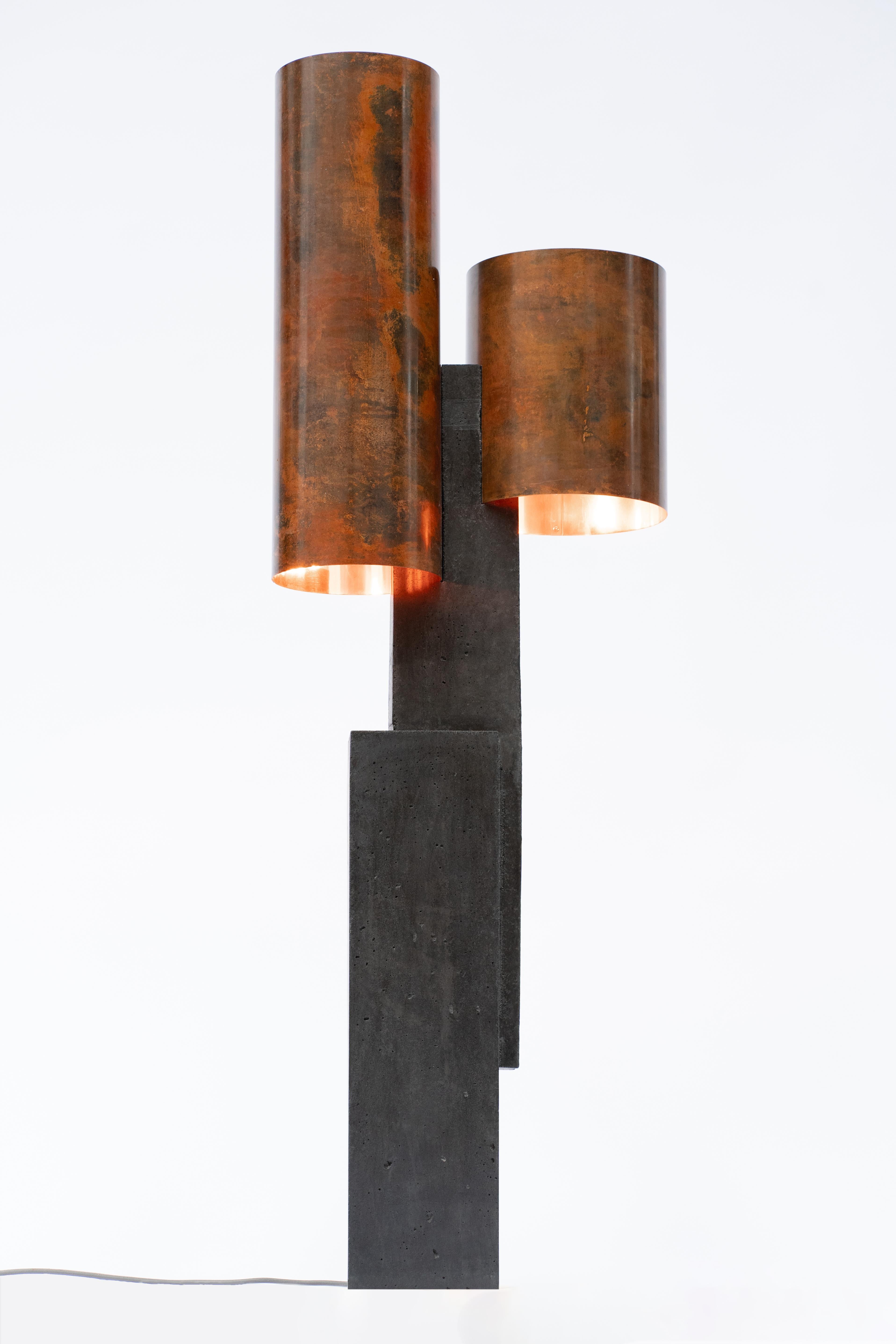 European Contemporary, Copper Prospect Floor Lamp by Studio ThusThat For Sale