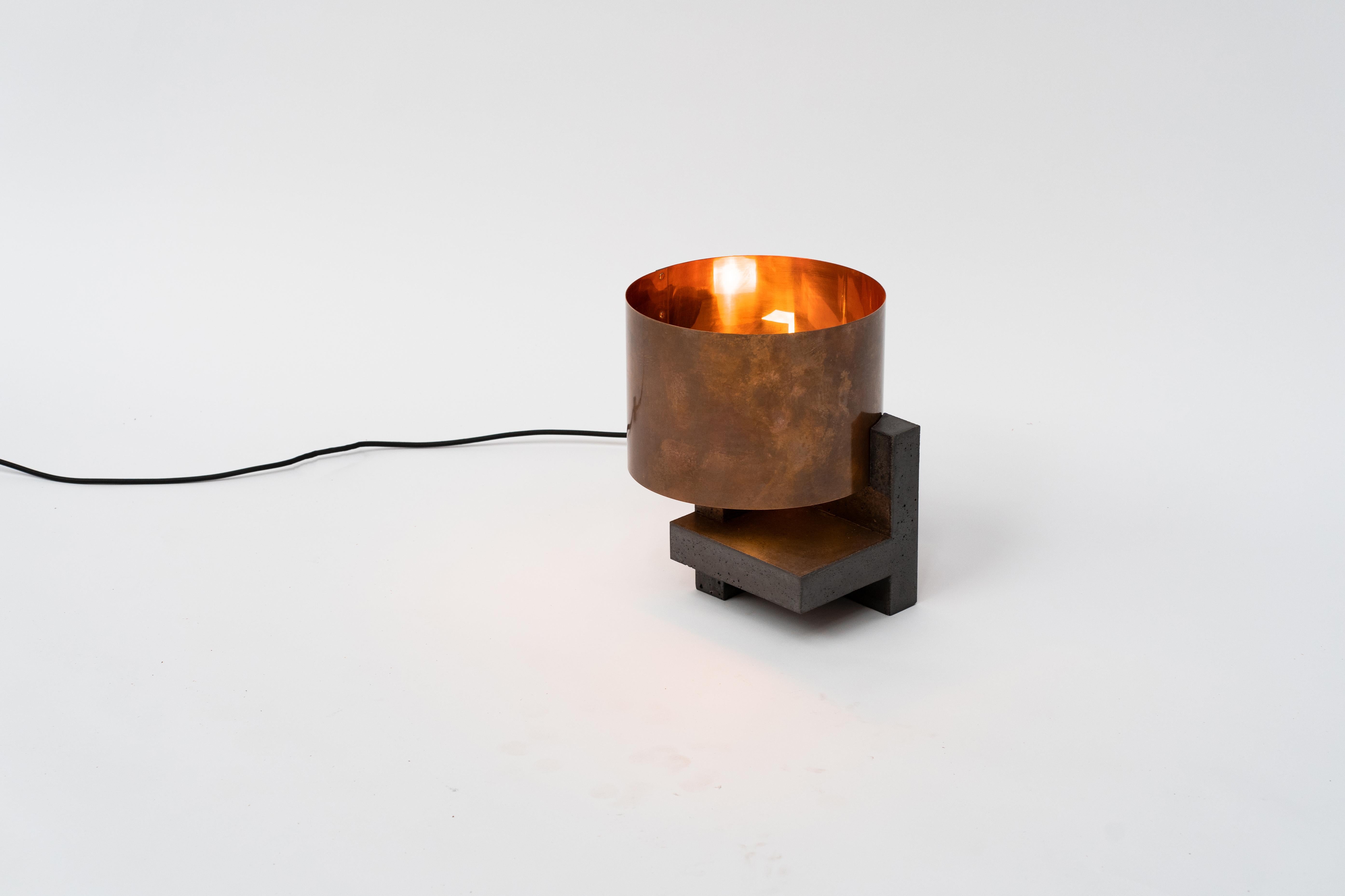 European Contemporary, Copper Prospect Table Lamp by Studio ThusThat For Sale