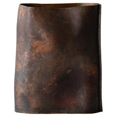 Contemporary Copper Vase 1, Textured Natural Dark Lacquer, Seung Hyun Lee, Korea