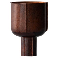 Contemporary Copper Vase 2, Textured Natural Dark Lacquer, Seung Hyun Lee, Korea