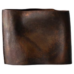 Contemporary Copper Vase 2, Textured Natural Dark Lacquer, Seung Hyun Lee, Korea