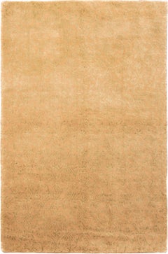 Contemporary Cordoba Beige-Gold and Green Wool-Silk Rug