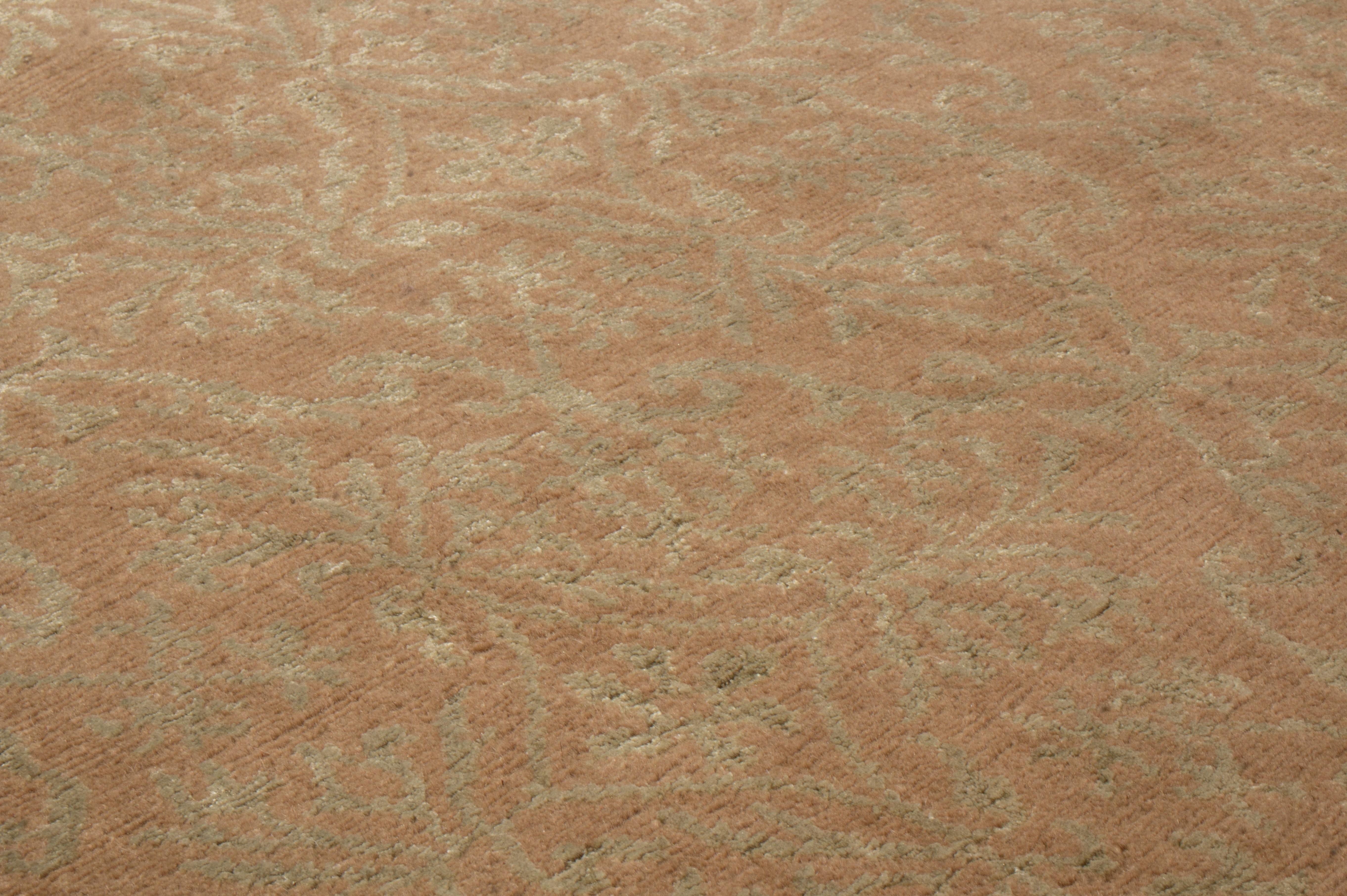 Lana Tappeto Contemporary Cordoba Beige-Oro e Verde in lana e seta in vendita