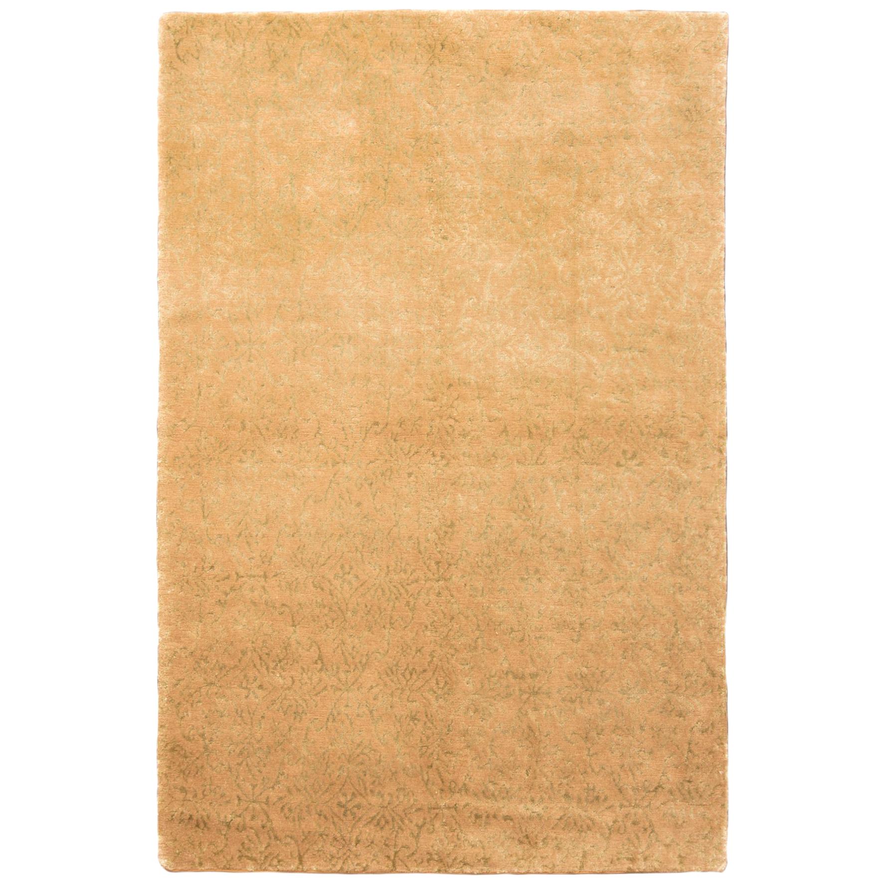 Tappeto Contemporary Cordoba Beige-Oro e Verde in lana e seta