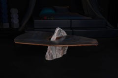 Contemporary Cork Oak Low Table with Portuguese Marble