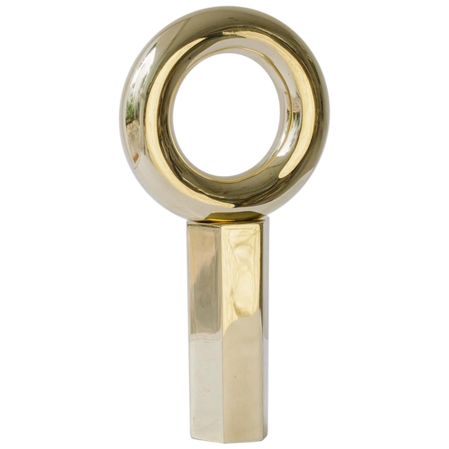 "Primeiro" Contemporary Corkscrew in Cast Brass by Estudio Orth For Sale