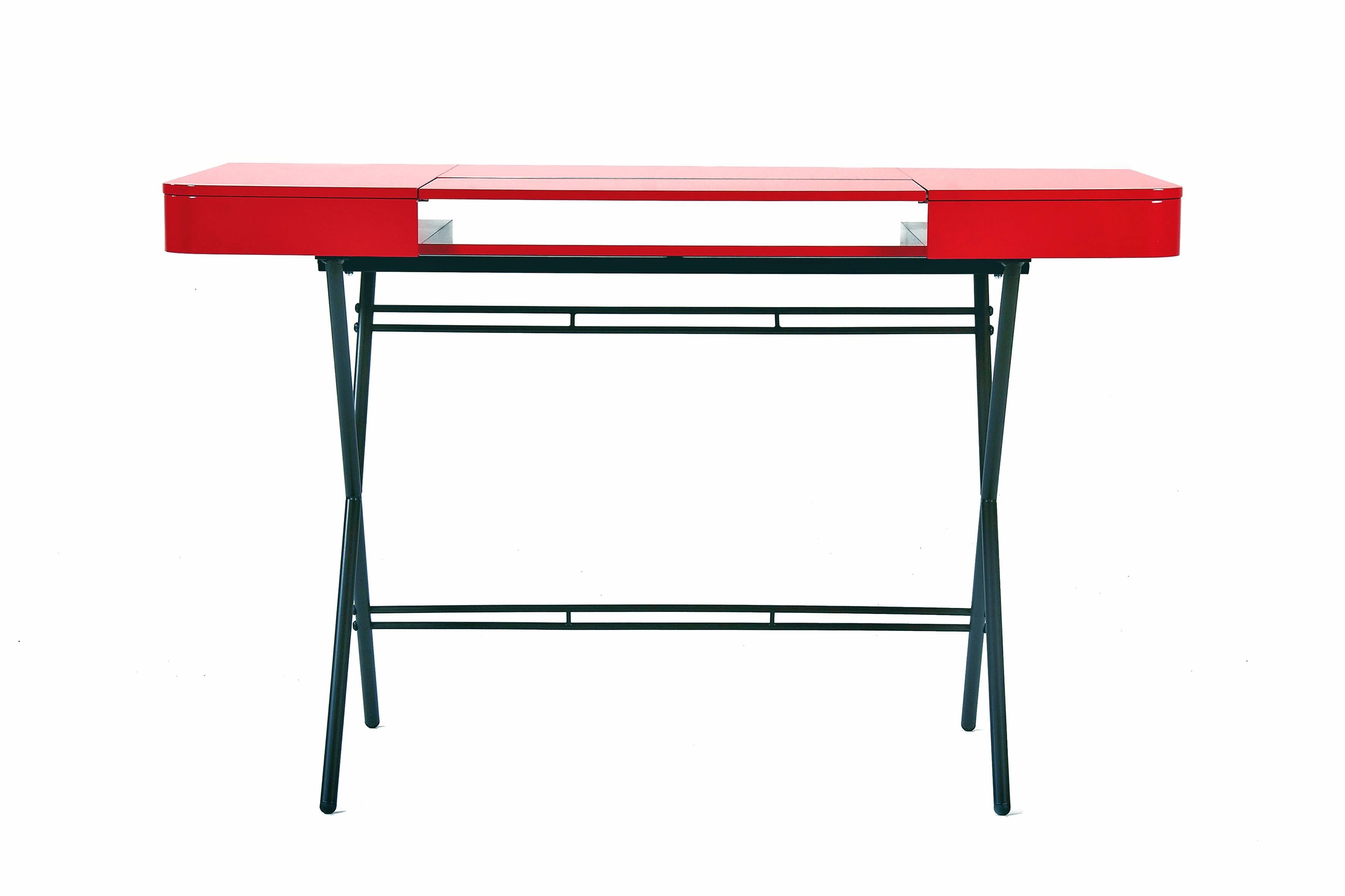 Contemporary Cosimo Desk by Marco Zanuso Jr. Red Glossy Lacquered Top In New Condition For Sale In Paris, FR