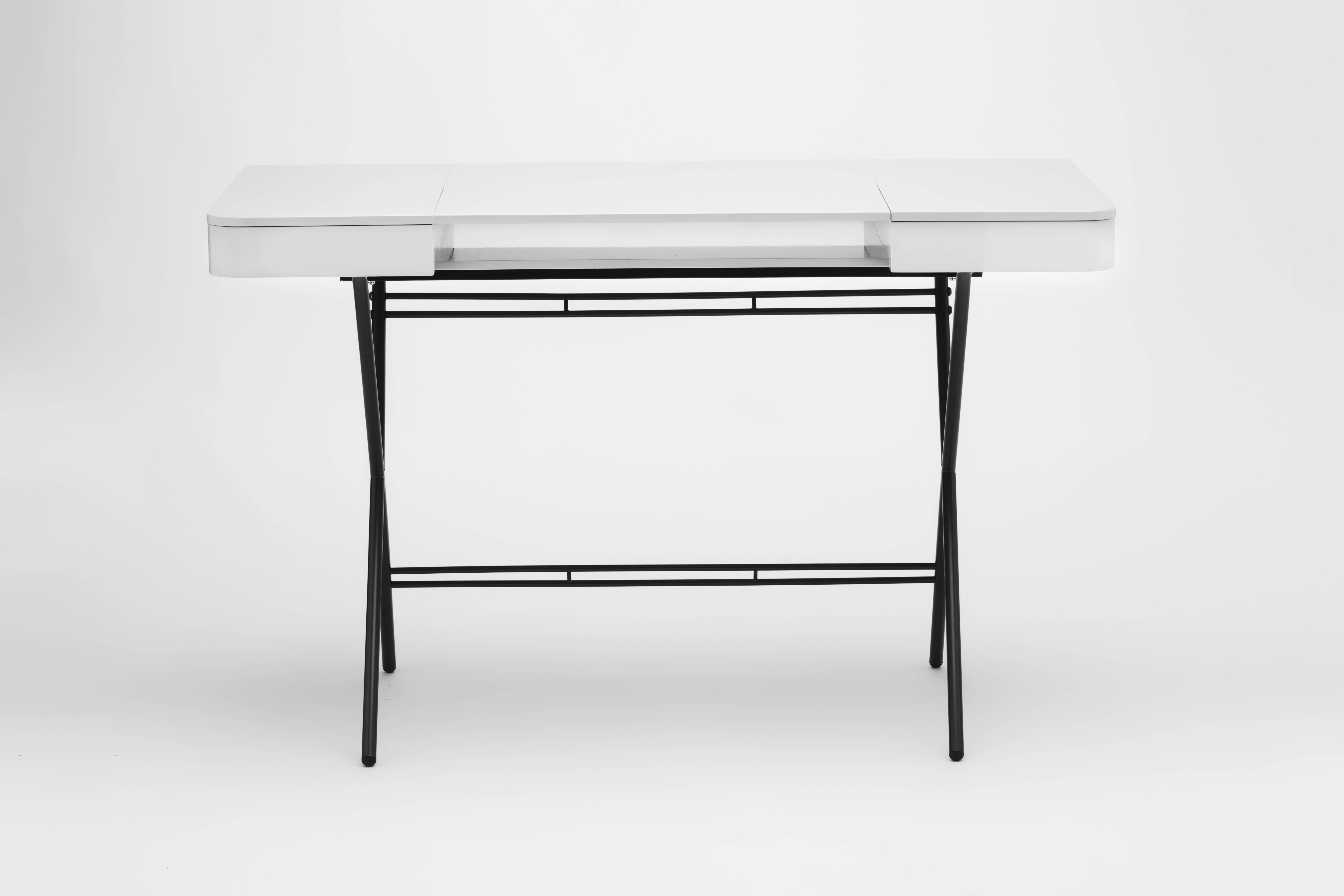 Contemporary Cosimo Desk by Marco Zanuso Jr. with Grey Glossy Lacquered Top For Sale 4