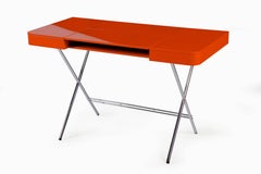 Contemporary Cosimo Desk by Marco Zanuso Jr. with Orange Glossy Lacquered Top