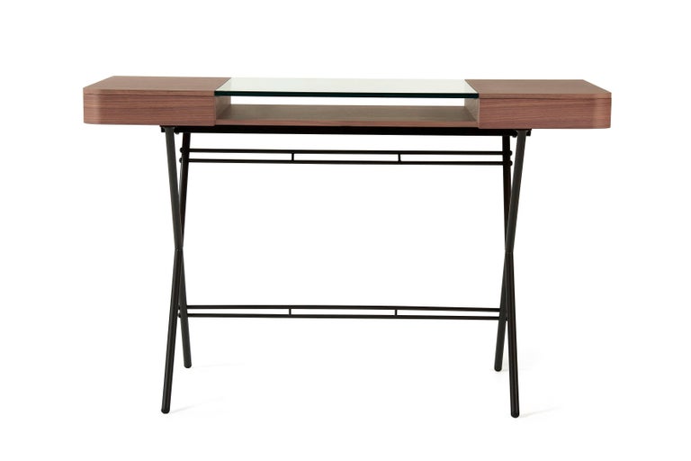 Contemporary Cosimo Desk By Marco Zanuso Jr With Walnut Veneer