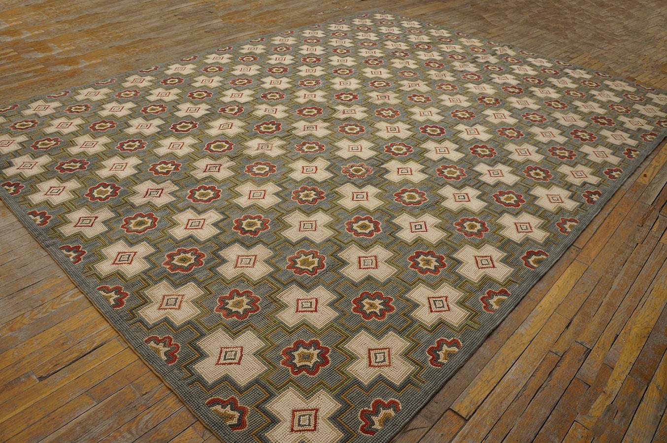 Chinese Contemporary Cotton Hooked Rug  (9' x 12' - 274 x 365 ) For Sale