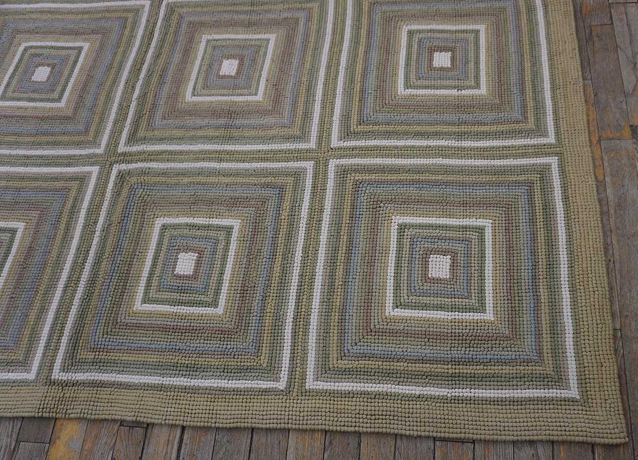 Hand-Woven Contemporary Cotton Hooked Rug  (9' x 12' - 274 x 365 ) For Sale