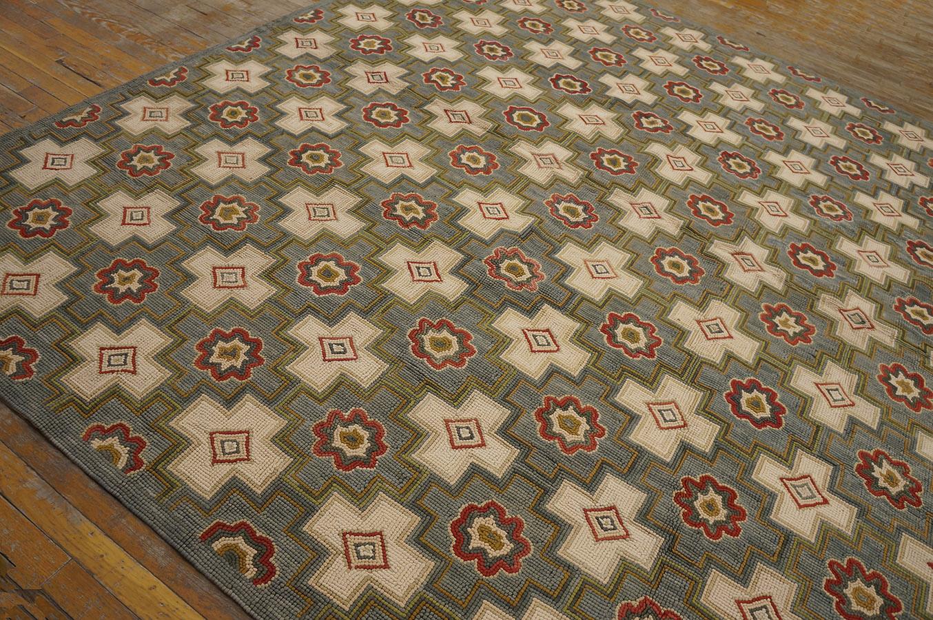XXI secolo e contemporaneo Tappeto contemporaneo con ganci in cotone  (9' x 12' - 274 x 365 ) in vendita