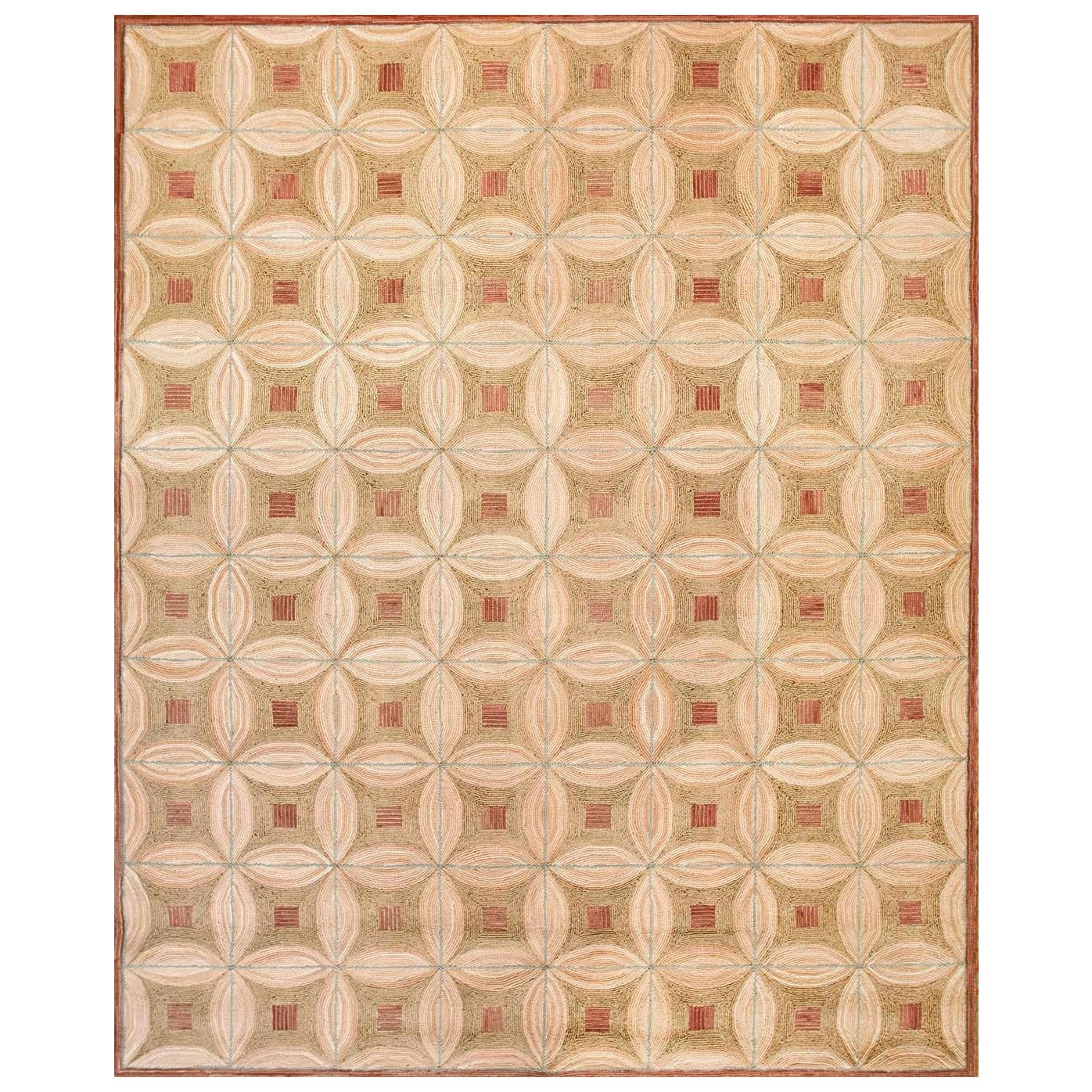Contemporary Cotton Hooked Rug with Jute Highlights ( 8
 x 10" - 245 x 305 )