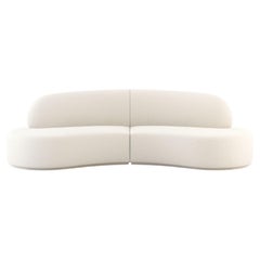 Contemporary Cotton Sofa made with Soft Fabric, Handmade by Stylish Club