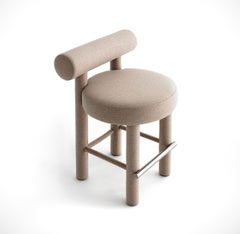 Contemporary Counter Chair 'Gropius Cs1' by Noom, Fully Upholstered, Calico 29