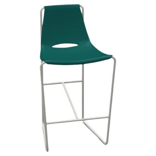 Contemporary Counter Hocker in Schlitten Basis angeboten in Leder im Zustand „Starke Gebrauchsspuren“ im Angebot in NEW YORK, NY