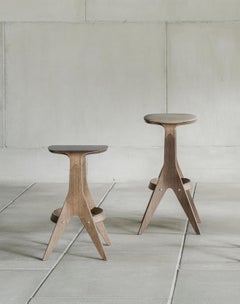 Contemporary Counter Stool 'Lavitta' 65 by Poiat, Dark Oak