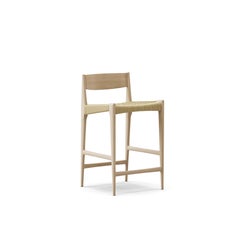Contemporary Counter Stool PIA by Dk3, Natural Cordel, White Oil Oak