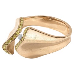 Zeitgenössischer, skulpturaler Couture-Ring aus 18 Karat Roségold mit gelben Diamanten