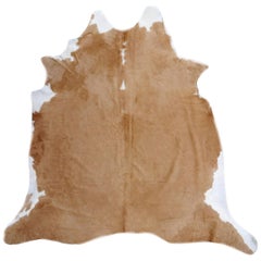 Contemporary Cowhide Rug Light Brown Caramel Beige