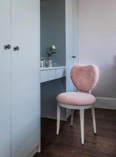 Contemporary Coy Chair Pink Sheepskin Upholstered Dining Chair or Side Chair