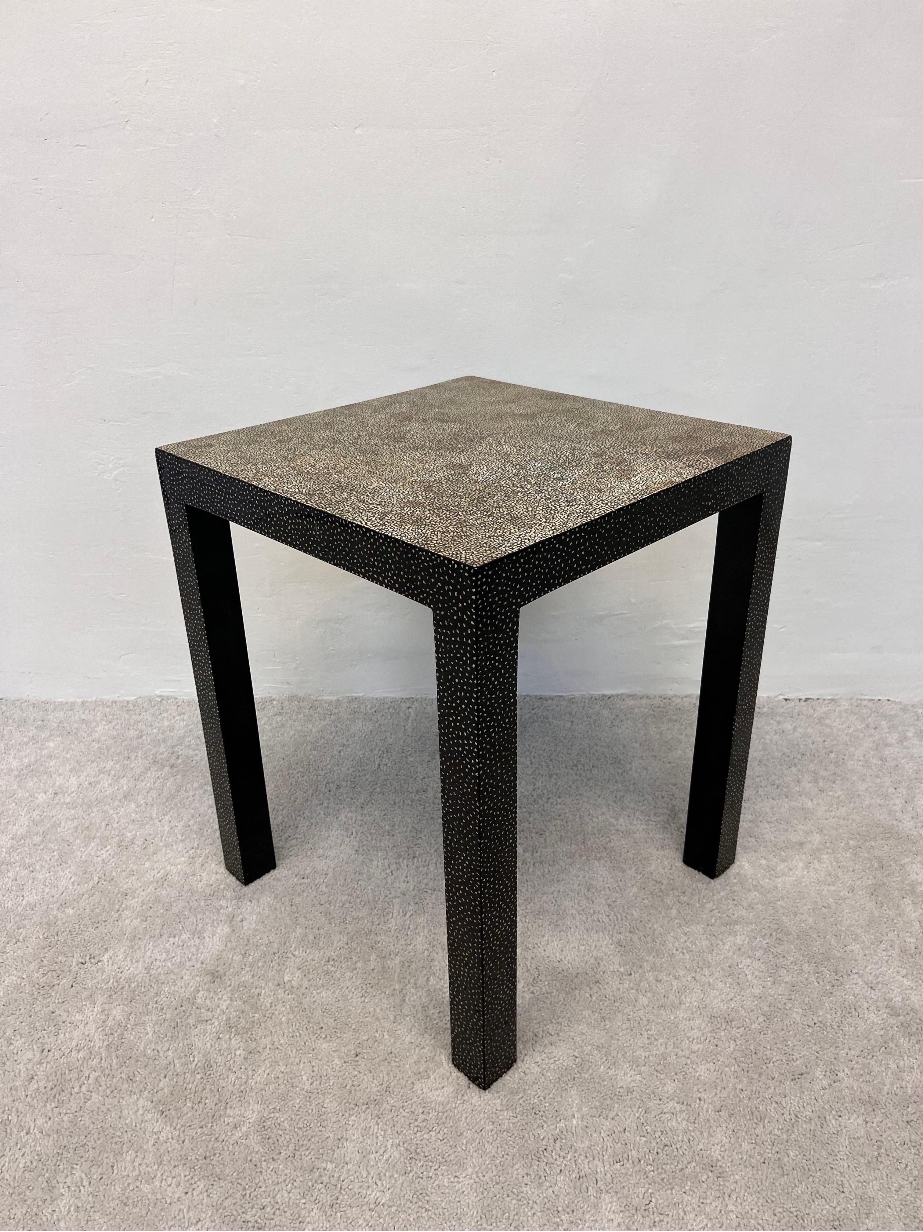 Contemporary Cracked Eggshell Parsons Side Tables by Palecek, 1990s, a Pair 2