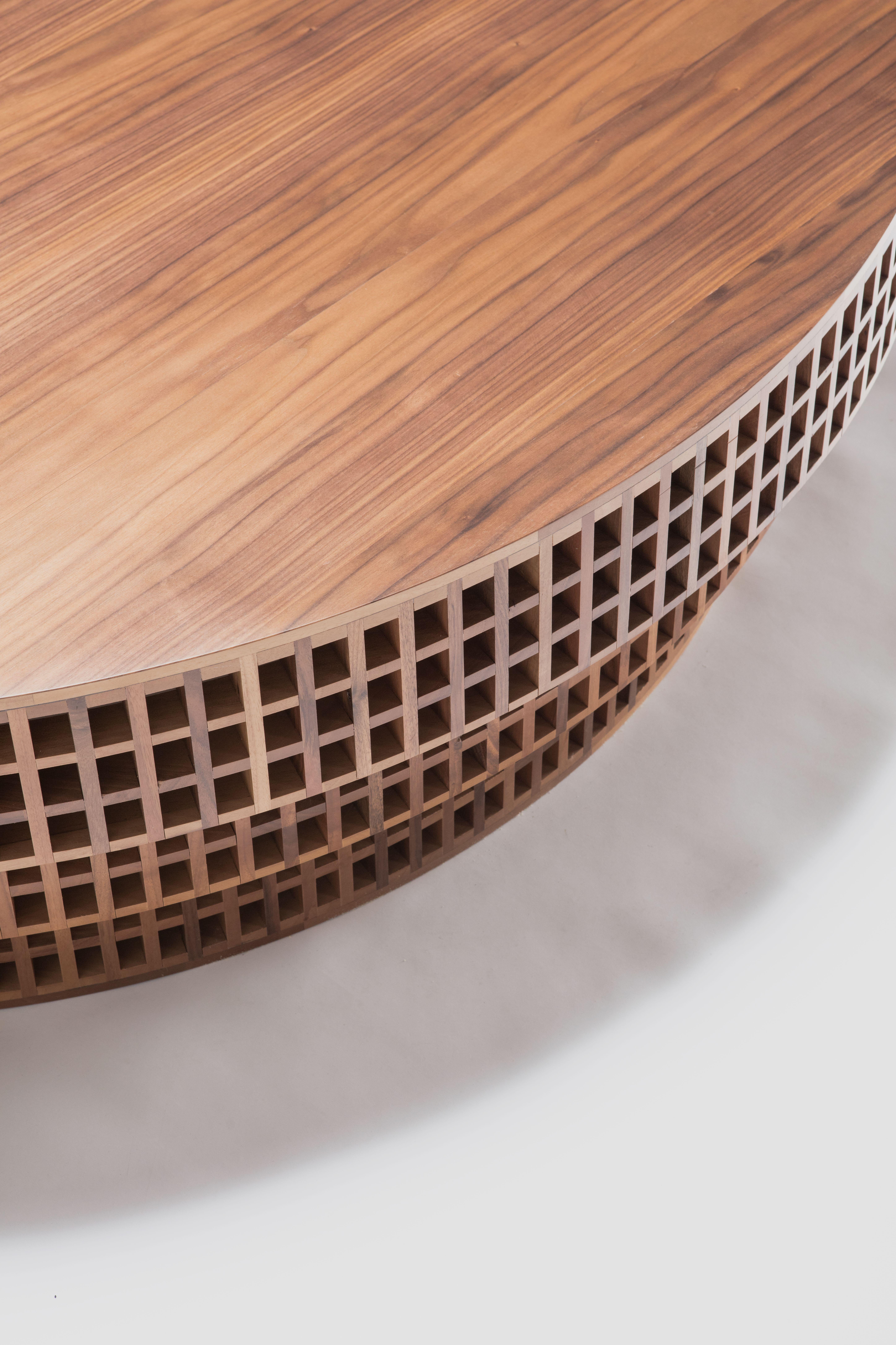 Moderne Table artisanale contemporaine, grande table centrale par Cara Davide pour Medulum en vente