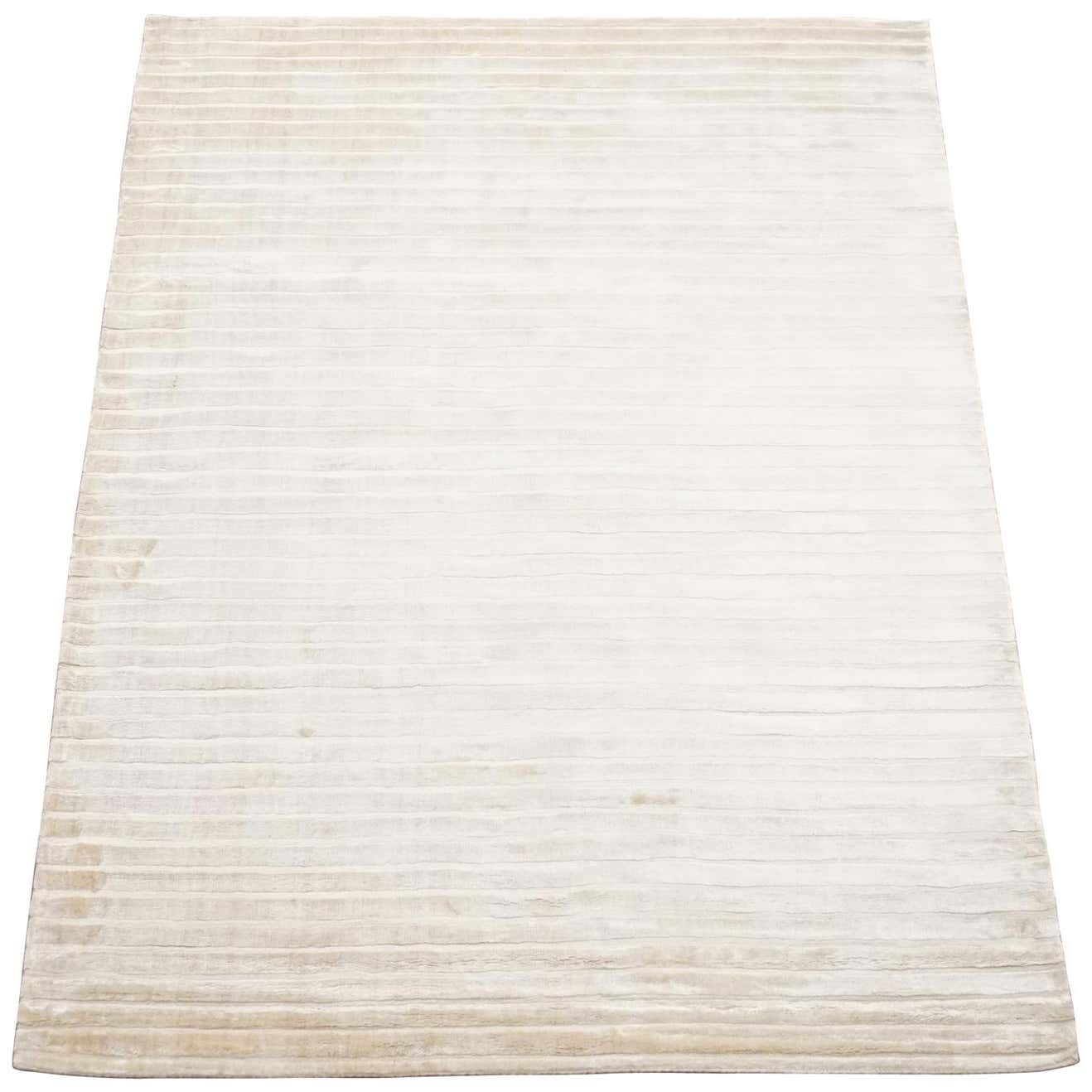 Contemporary Cream Bamboo Silk Rug For Sale at 1stDibs