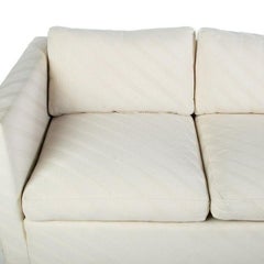 Contemporary Cream Bias Stripe Sofa