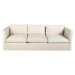 Vintage Contemporary Cream Bias Stripe Sofa