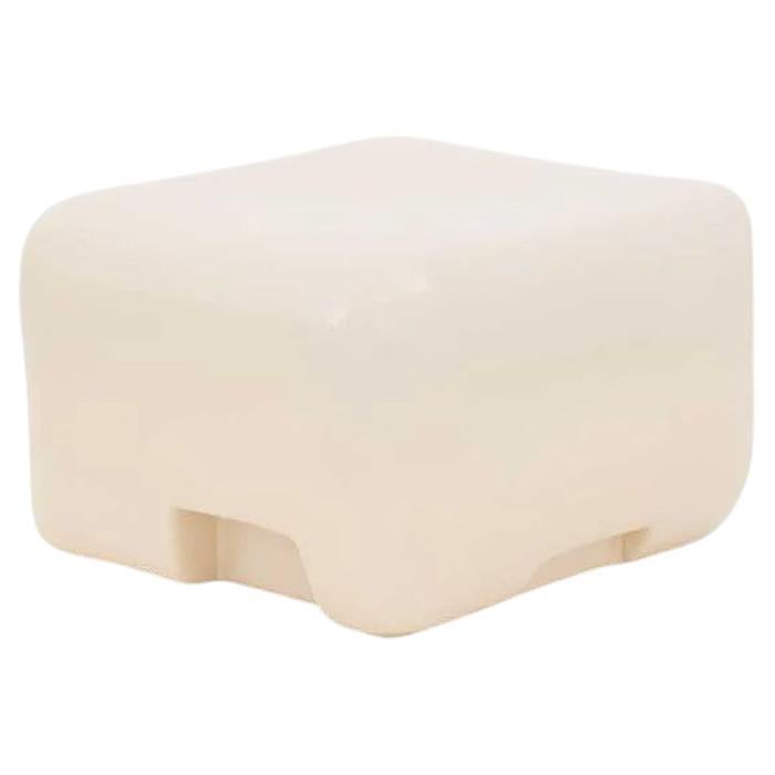 Contemporary cream ceramic low side table / stool, Cobble Low by Faye Toogood For Sale