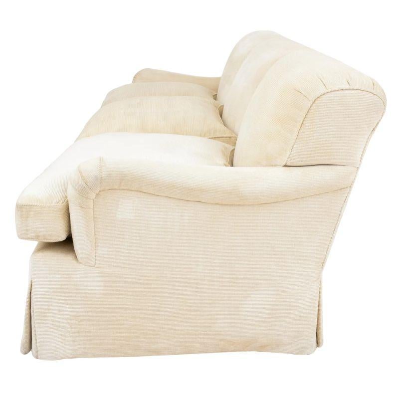 20th Century Contemporary Cream Chenille Three Seat Sofa For Sale