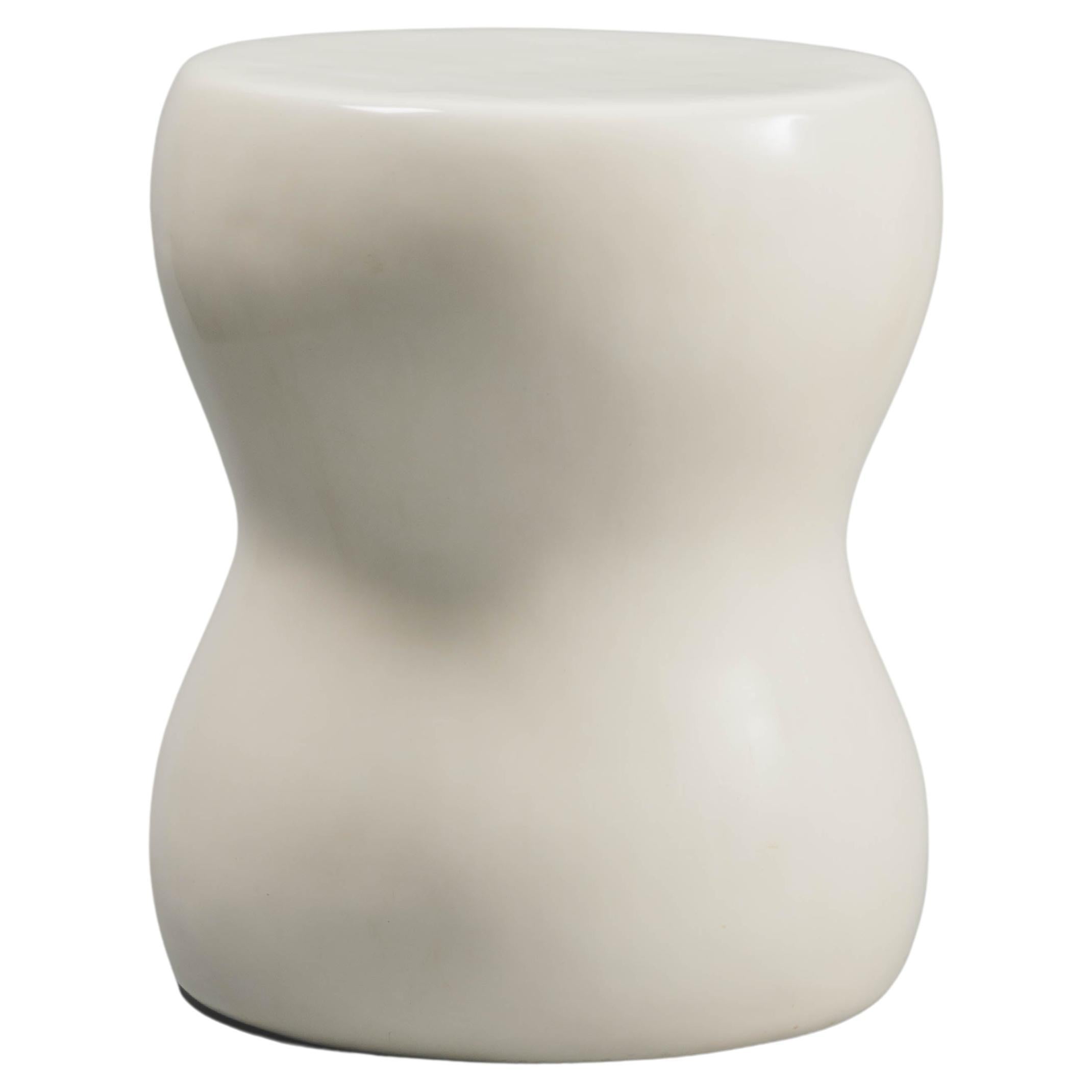 Contemporary Cream Lacquer Mallet Drumstool by Robert Kuo, Limited Edition