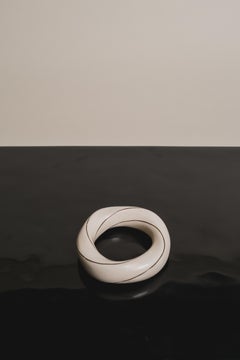 Contemporary Cream Lacquer with Copper Twist Bangle by Alice Kuo