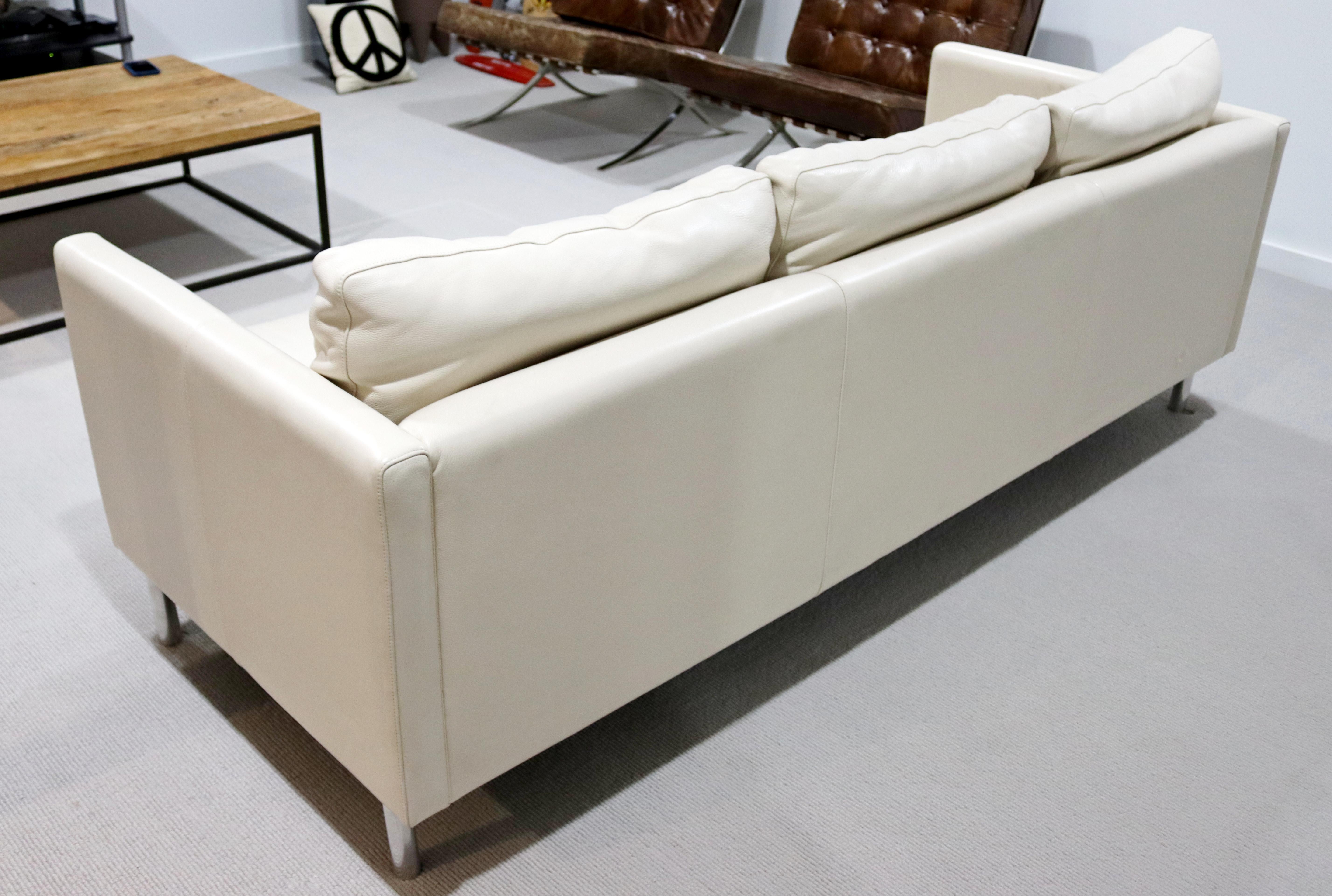 white cream leather sofa