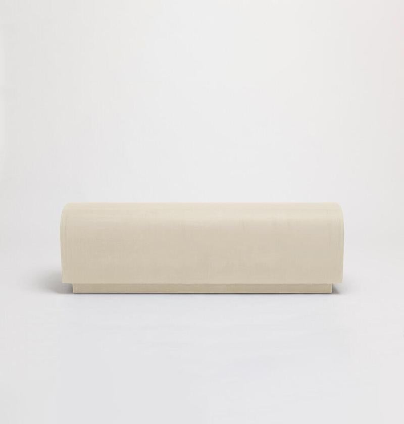 Contemporary plaster bench - chubby bench by Faye Toogood
This is shown in the cream plaster finish. 

Design: Faye Toogood
Material: Sealed Reinforced plaster
Available also in chalk, charcoal or storm finish,

A bench, with the reassuring