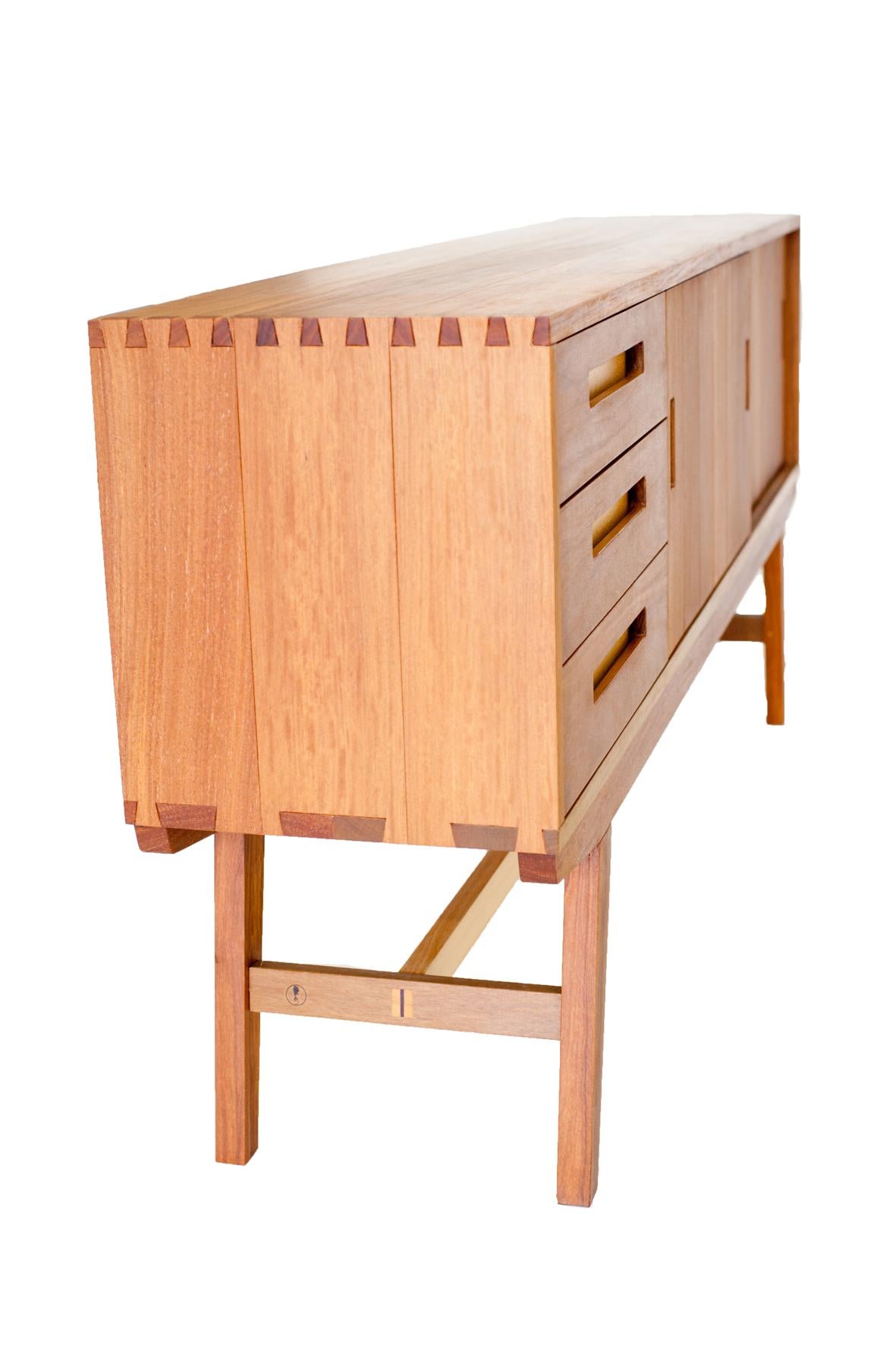 Contemporary Credenza Buffet by Ricardo Graham Ferreira Handcrafted in Brazilian Hardwood For Sale